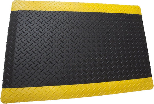 Rhino Mats, American Classic Diamond Anti-Fatigue Mats, Industrial Ergonomic Comfort Standing Mat for Work, Home, Garage, Office, Kitchen or Anywhere (Black/Yellow 1" Thick, 2 FT. x 19 FT.)