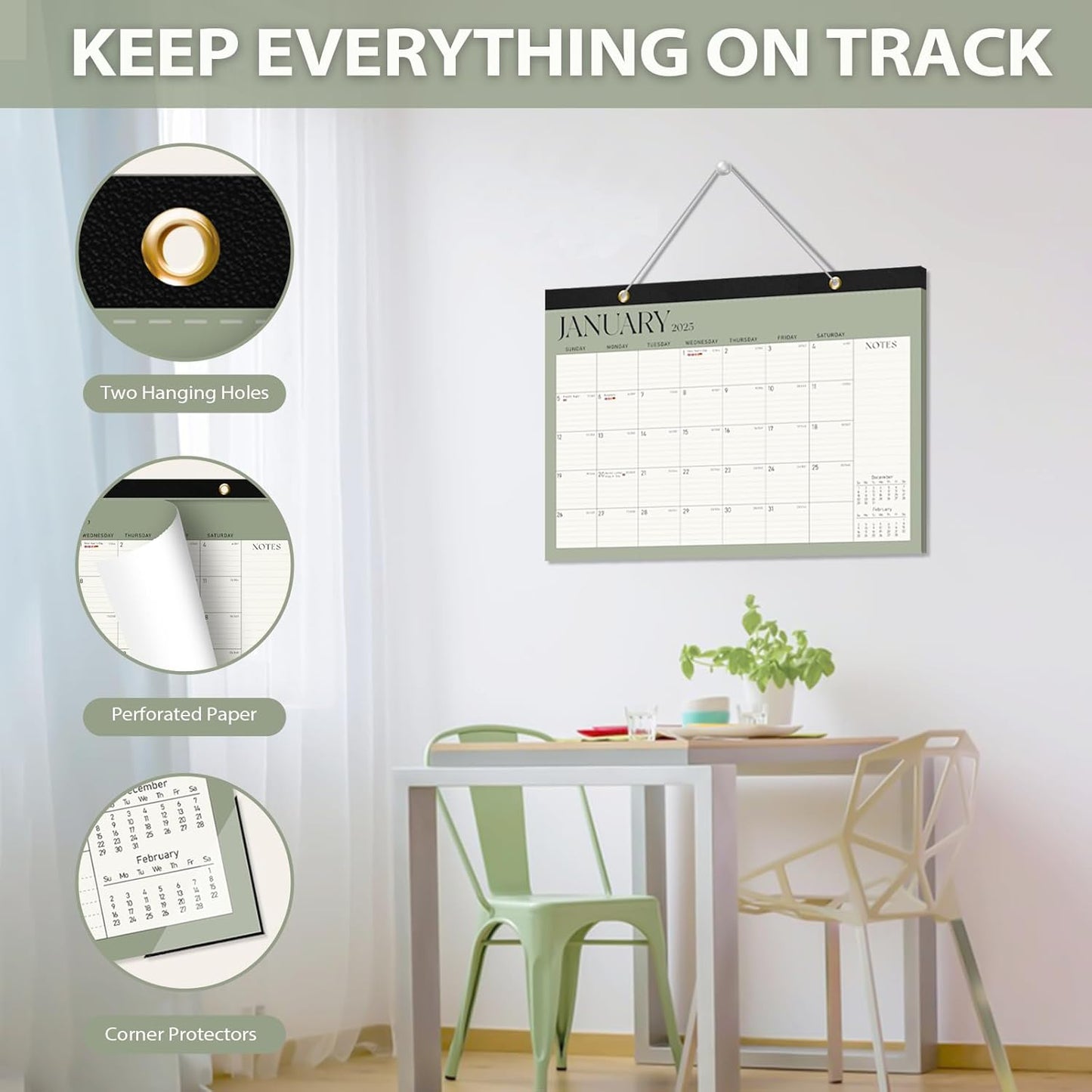 2026 Desk Calendar, Large Desktop/Wall Monthly Calendar (Jan. 2026 - Jun. 2027) 17'' x 12'' School Year Desk Planner for Teacher Family School Office Supplies