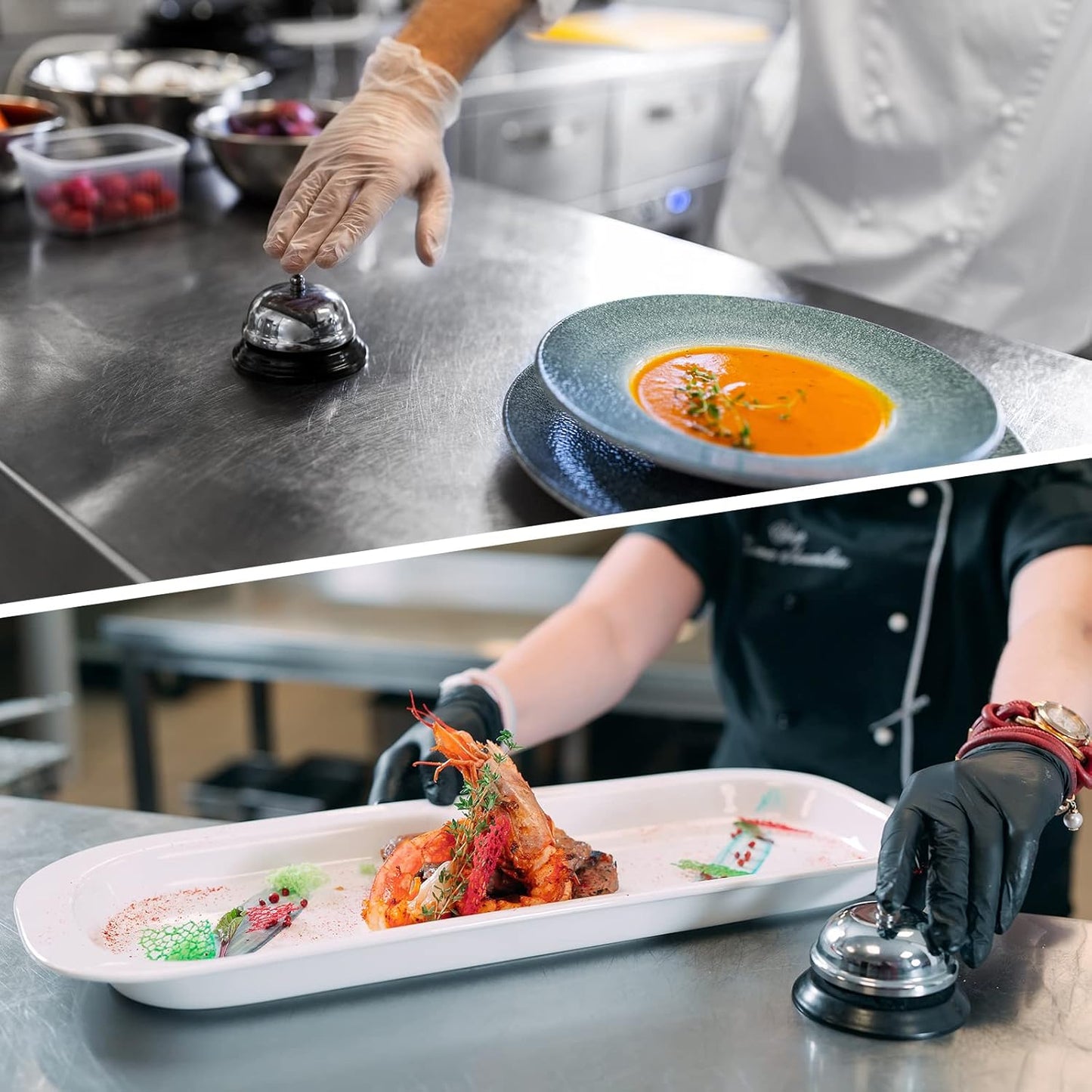 Yexiya 48 Packs Call Bell 3.35 Inch Diameter with Metal Anti-rust Construction Service Bell for Hotels, Schools, Restaurants, Reception Areas, Hospitals, Warehouses