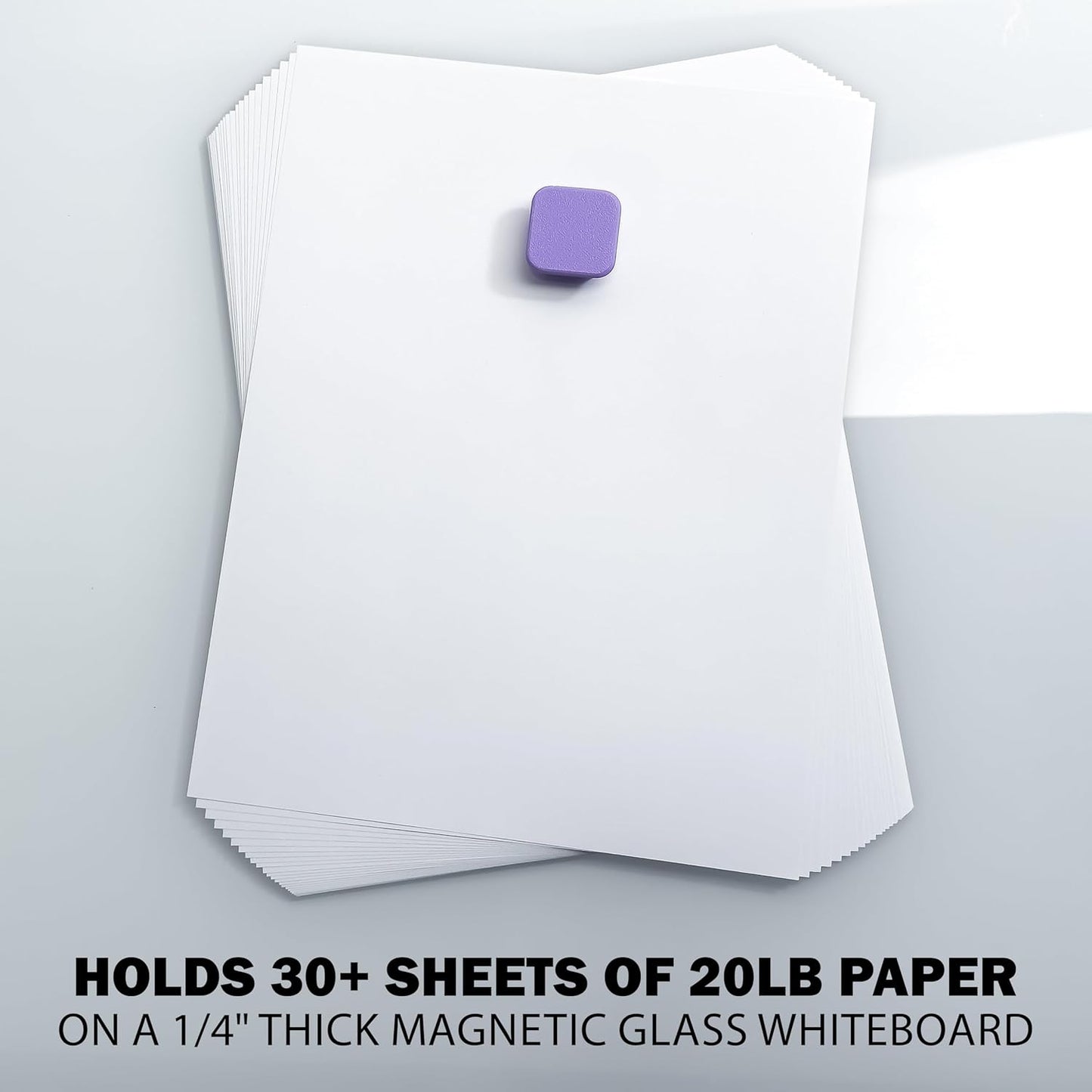 Glassboard Studio MiniBar Magnet - Strong Neodymium Rare Earth Magnets for Fridge, Whiteboard, Locker & Magnetic Glassboards - Ideal for Crafting & Office Use - Strong Fridge Magnets (Steel Gray, 2)