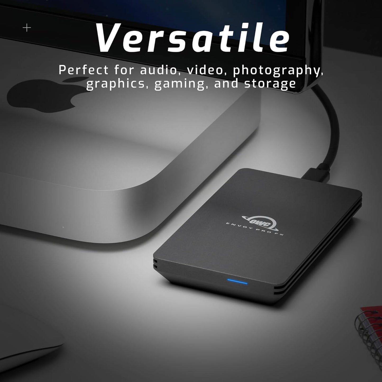 OWC 4TB Envoy Pro FX Portable Rugged External NVMe M.2 SSD Drive Thunderbolt 3, USB3.2 USB-C, up to 2800MB/s speeds, Drop/Shock Resistant Compatible with Mac and PC