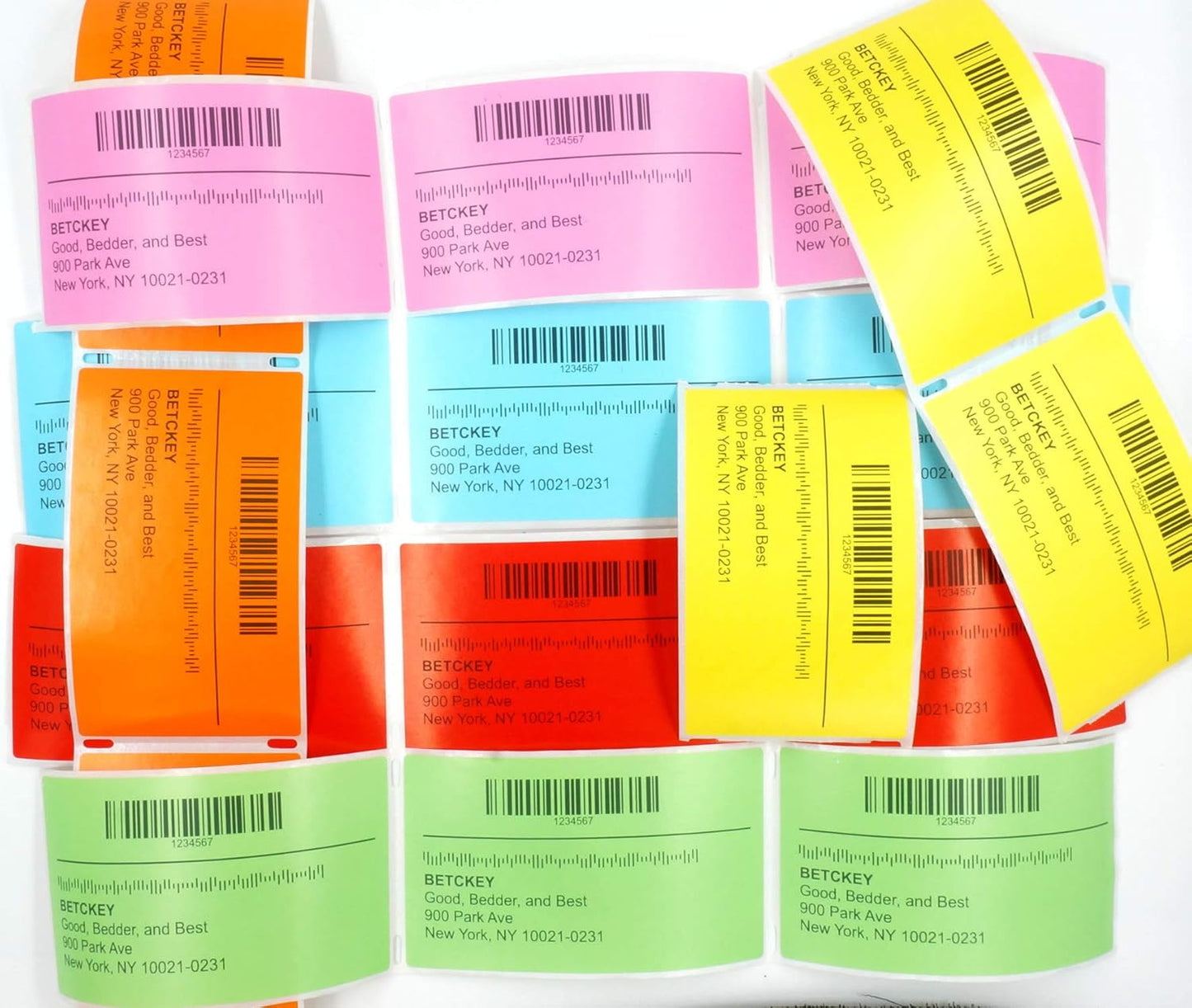 BETCKEY - 2" x 1" UPC Barcode & Address Labels Compatible with Zebra & Rollo Label Printer,Premium Adhesive & Perforated[Light Blue, 6 Rolls, 7800 Labels]