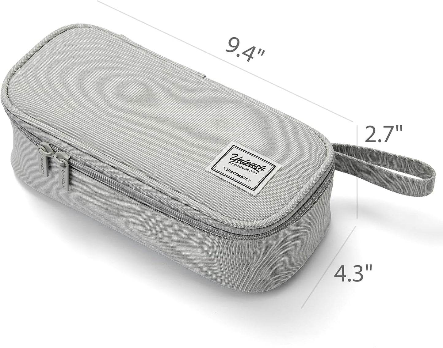 Pencil Case Pouch Box Bag School Supplies Girls Boys Kids, Cute Preppy Stuff Large Big Capacity Aesthetic Pen Organizer, Back to College Stationary, Light Gray, Standard Stlye, 1800ml