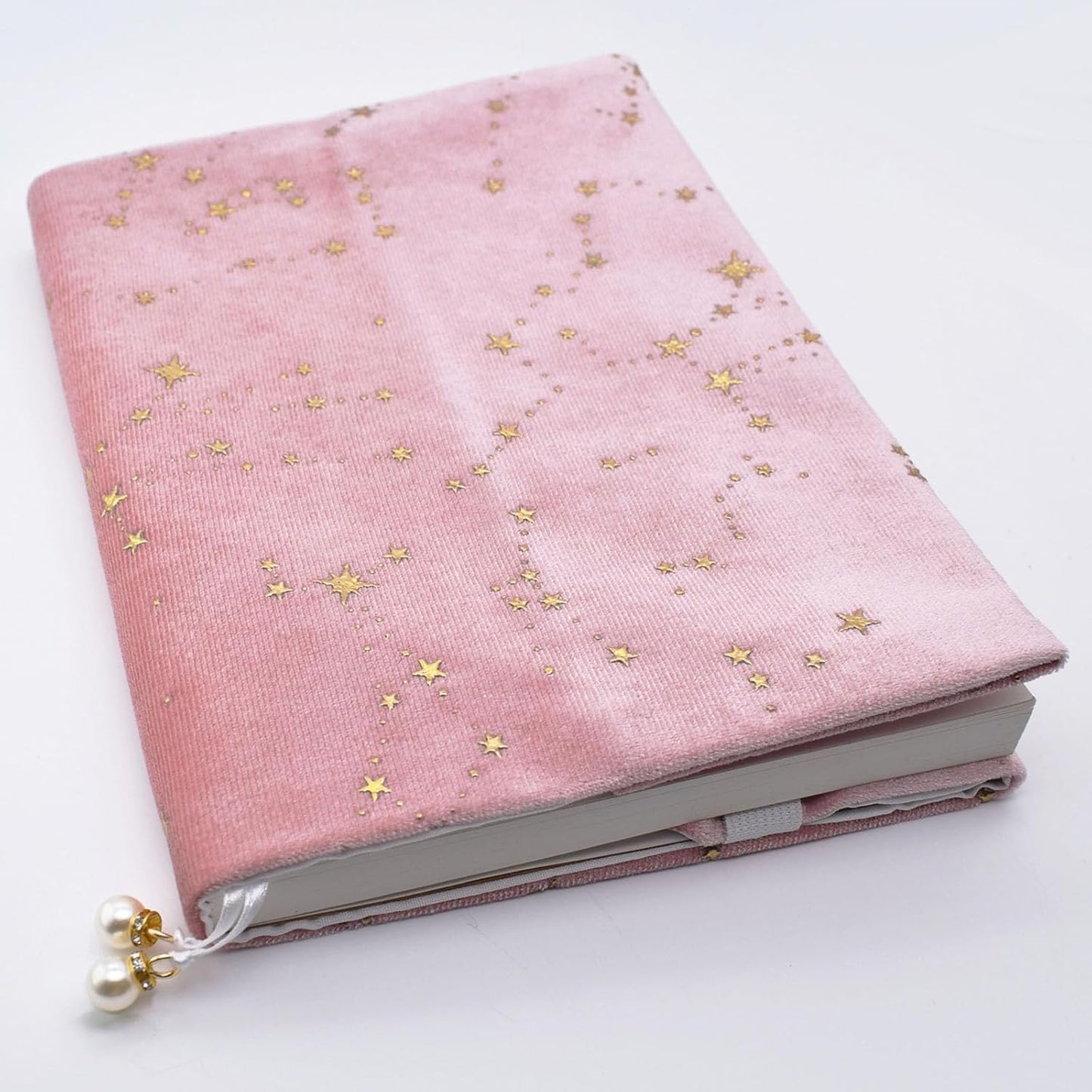 BLBMH Book Covers for Paperbacks Fit for 5.5x8.5 inch Book Bible Adjustable Book Sleeve Cover for Women Over 15 Soft Cloth Protector for Bible Novels - Stars Pink