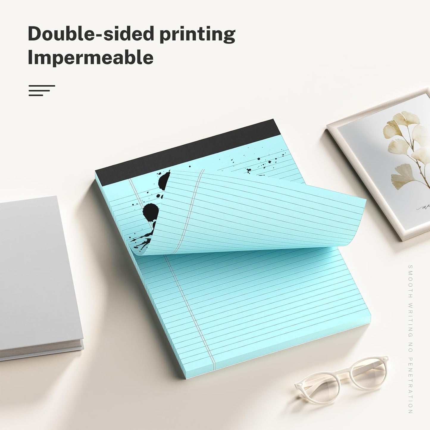 12 Pack Color Legal Pads 8.5 x 11 College Ruled Paper Note Pads Narrow Ruled 50 Sheets per Notepad Perforated Writing Pad Durable Sturdy Back 8x11 Pads of Paper Pink Purple Blue Green White Yellow