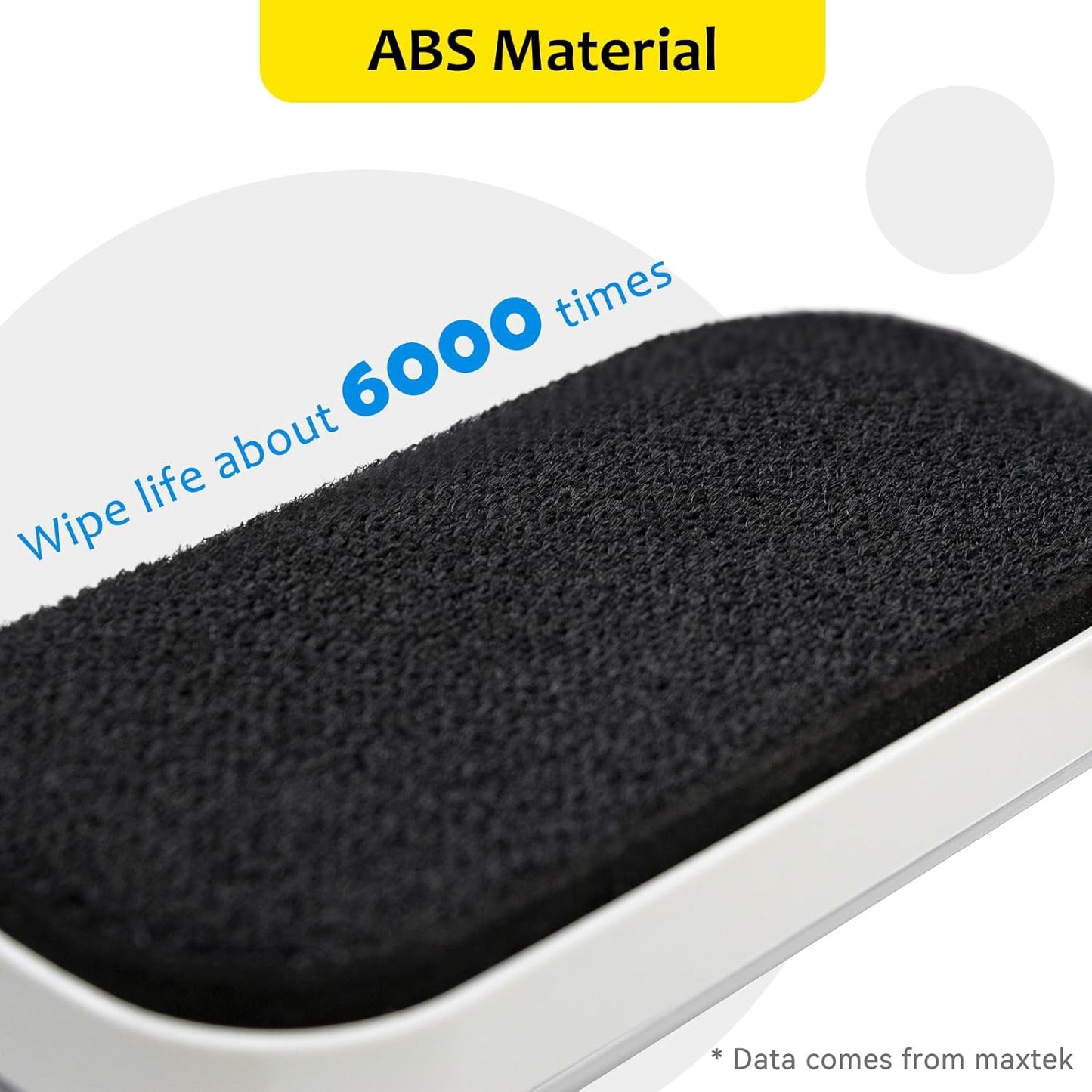 Maxtek Magnetic Dry Erase Eraser, 2 Pack, for Glass Board, Calendar, Whiteboard, Office and School Supplies (Pure White)