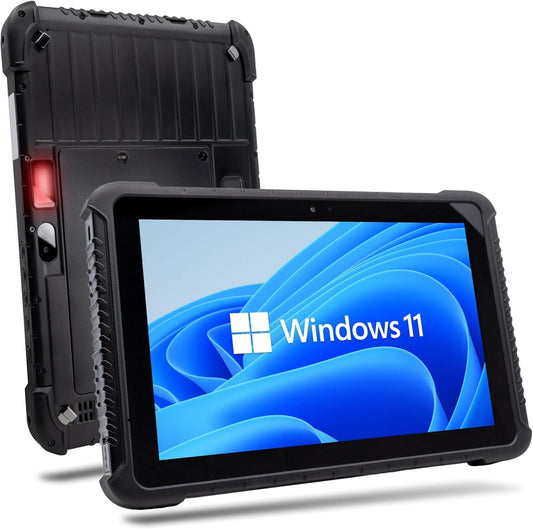 VRT11 Heavy Duty Windows 11 Pro Tablet, Built-in 2D/1D/QR Barcode Scanner, WiFi, Bluetooth, Camera, Serial/USB Ports, Fingerprint Reader, Indoor/Outdoor Industrial Design, All-Day Battery