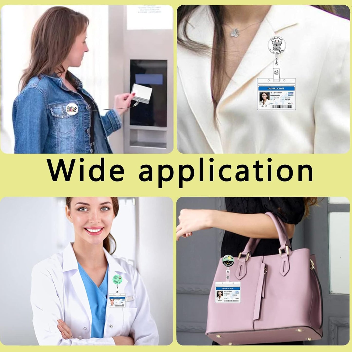 15pcs Nursing Student Must Haves Badge Reels Retractable Badge Holders,Id Badge Holder Retractable Clip,Funny Badge Reel Cute Badge Reel Retractable Lanyards for Id Badges,Nurse Accessories for Work