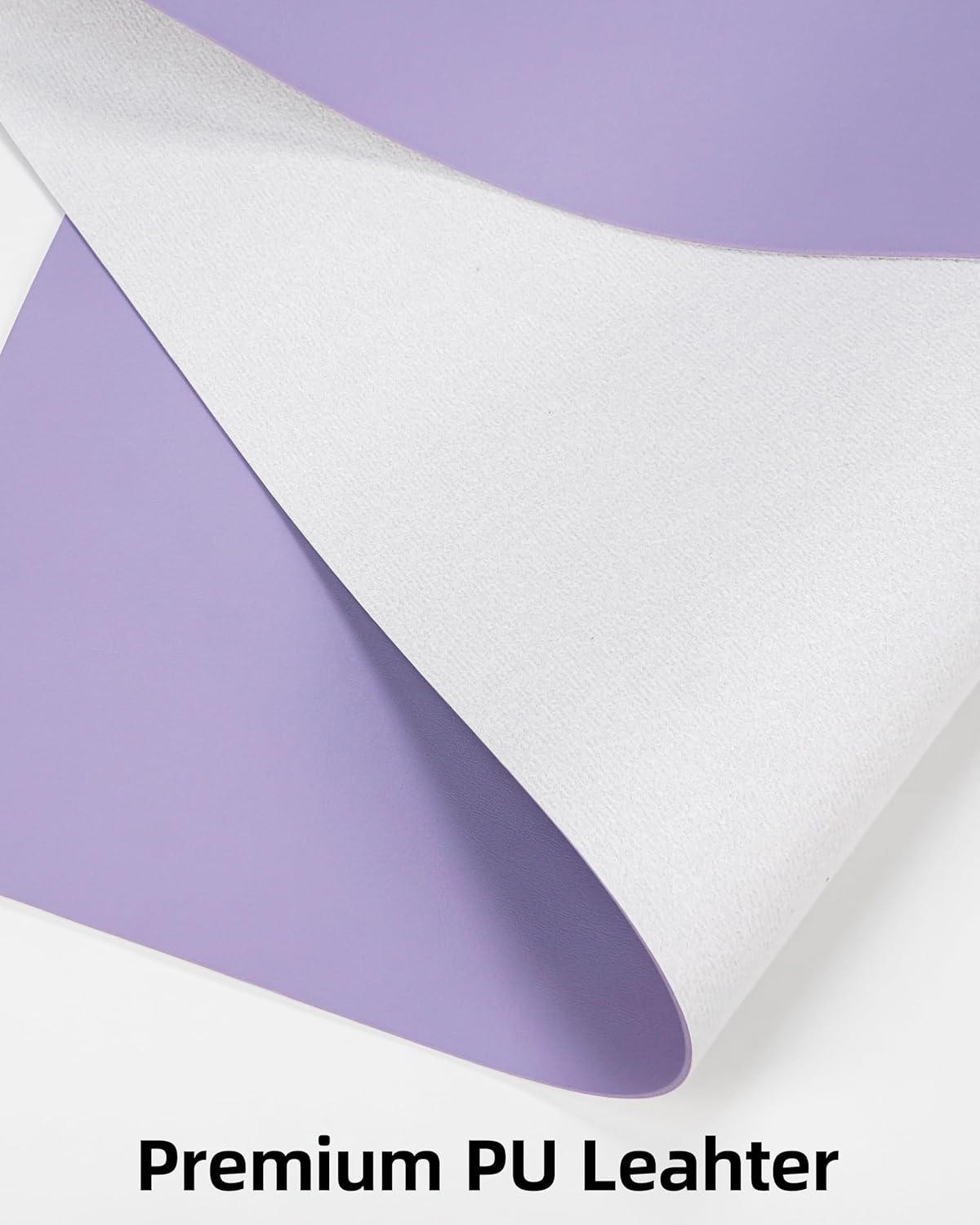 Desk Pad Mat 23.6"x13.7" - Waterproof Mouse Pad & Desk Protector, Non-Slip PU Leather for Gaming Keyboard/Mouse, Stitched Edge XL Office Desk Pad with Ergonomic Support(Light Purple)