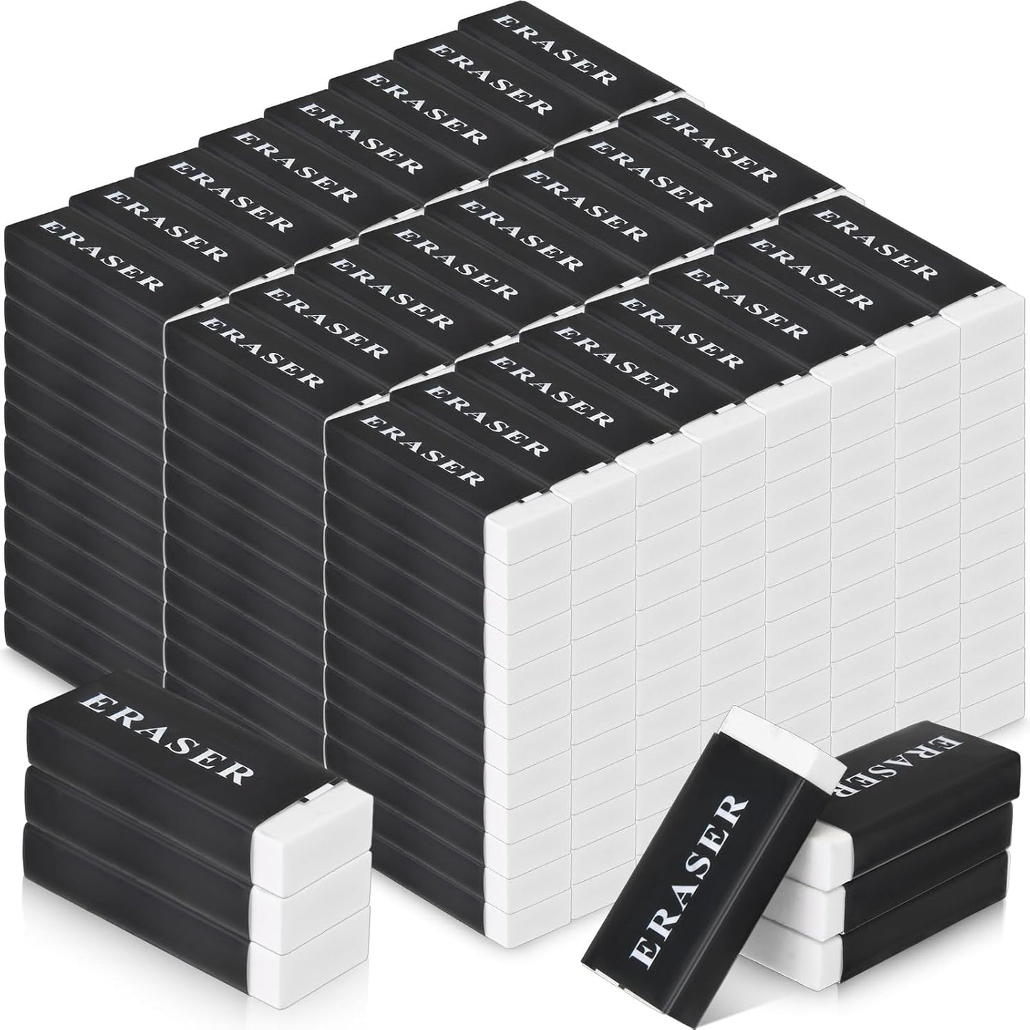 300 Pieces White Pencil Erasers Bulk Soft Art Erasers Pencil Erasers Large Rubber Erasers for Drawing Kids Student Artist Office Home Classroom Writing 1.8 x 0.8 x 0.3 Inch