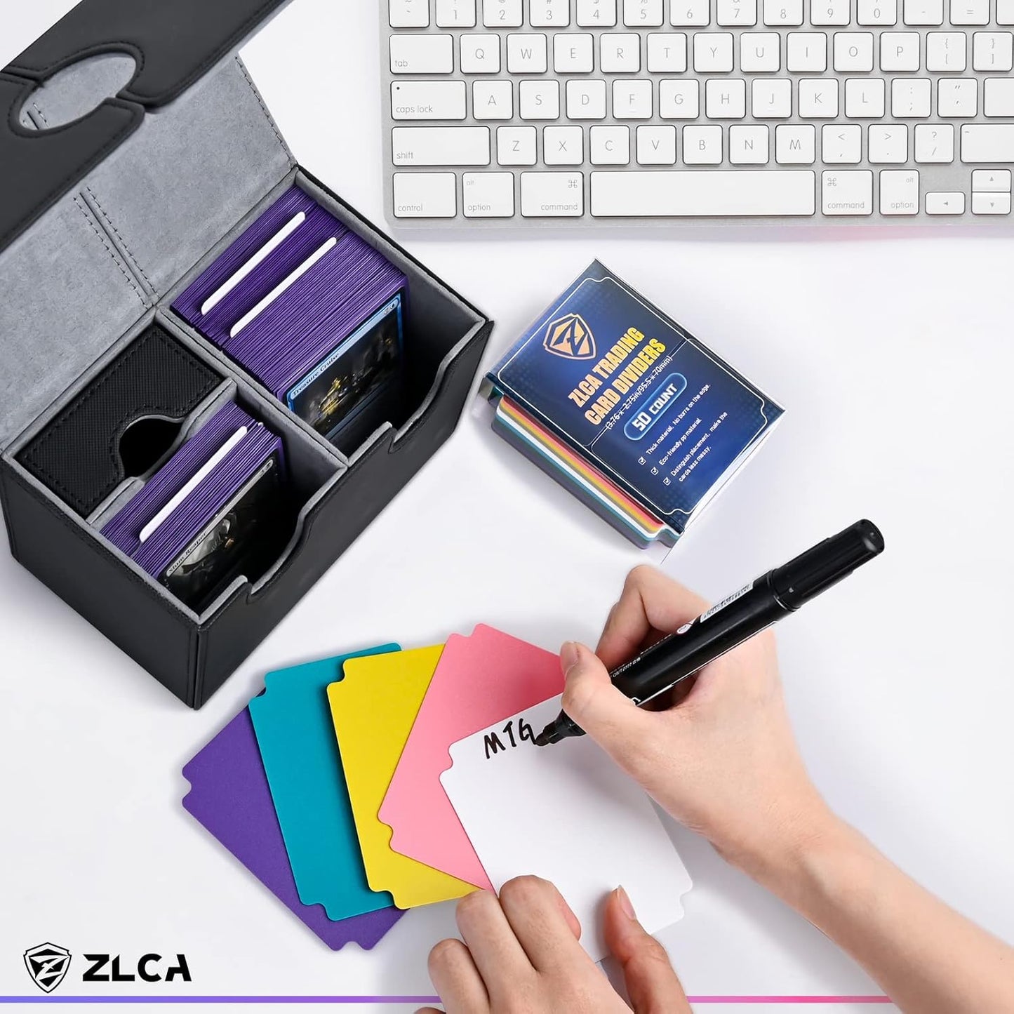 ZLCA Trading Card Dividers with Tabs 2.75 x 3.76 Inch (50, Corlorful)