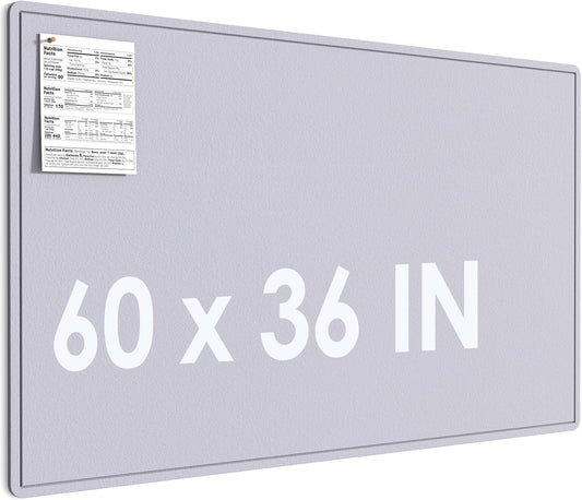 MaxGear Extra Large Bulletin Board 60" x 36", Foldable Felt Board Vision Board Supplies, Cork Board for Office, Home, School, Small Pin Boards for Walls Decorative Display Board Moonlight Gray