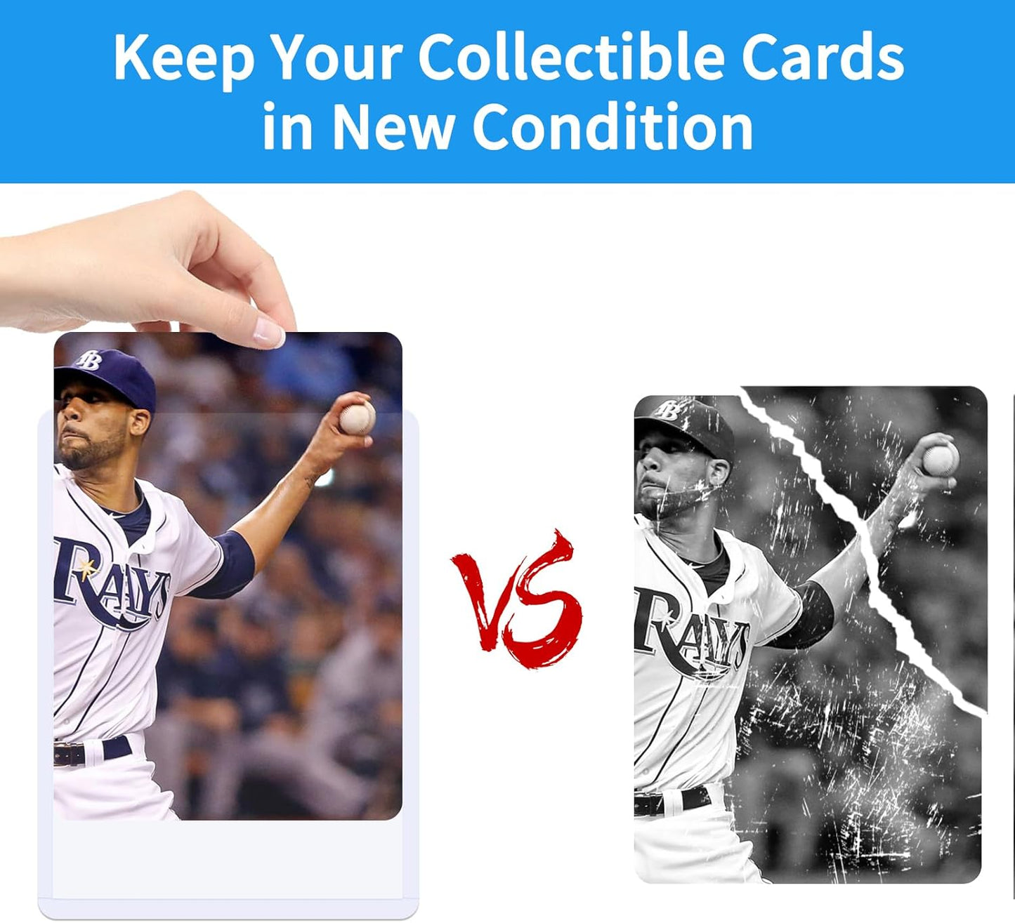 1000Pcs Clear Top Loaders for Cards (500Pcs Hard Plastic Card Holders & 500Pcs Card Sleeves) 3" x 4" Toploaders, Card Protector Sleeves for Baseball Cards, Standard Trading Cards