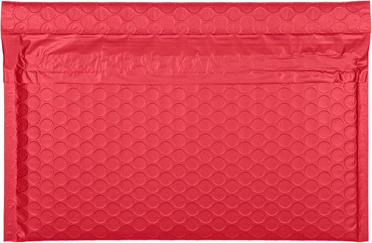 Red Side-Loading Bubble Mailers 10 x 7 Inches,Self-Seal Padded Mailing Envelopes, Pack of 27
