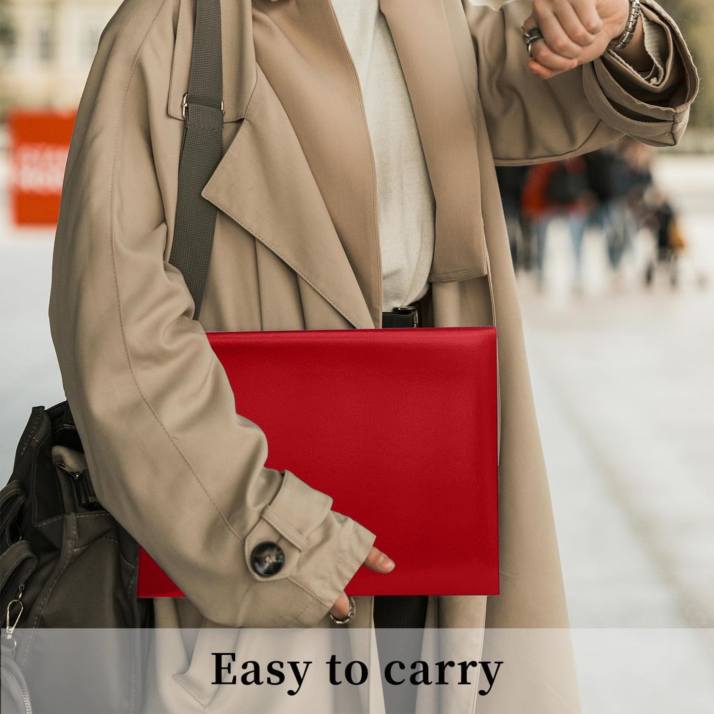 Diploma Cover 8.5x11 Inch, Graduation Certificate Holder - Elegant Faux Leather Folder for Graduation, Wedding Officiant,Red-1 Pack