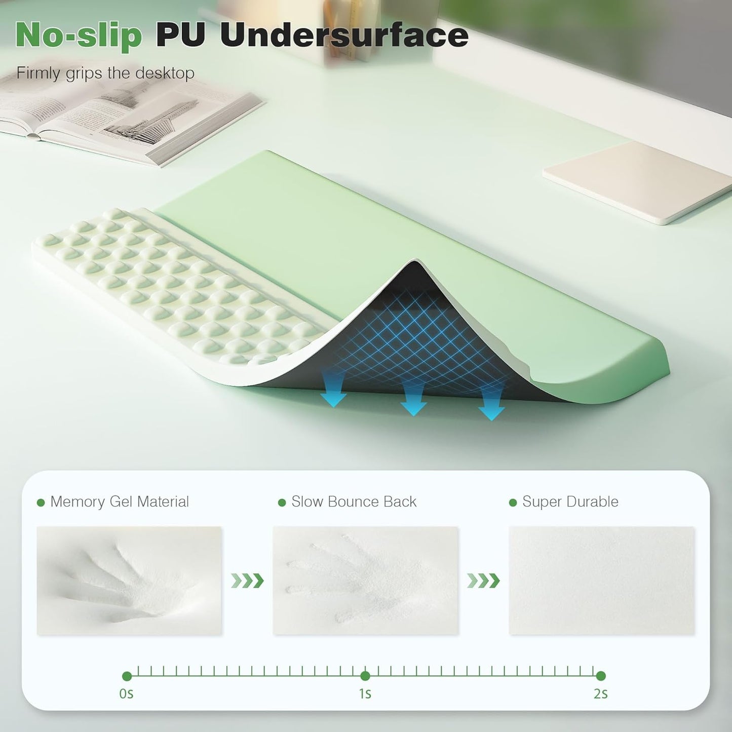 Ospelelf Keyboard Wrist Rest Comfortable Ergonomic Keyboard Stand Riser Holder Pad for Office Home