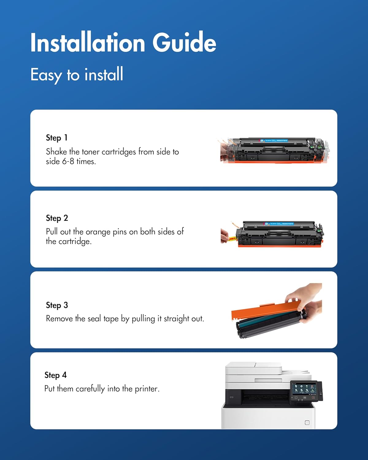 202X Toner Cartridges (with Chip) - High Yield Replacement for HP 202X Toner Cartridges CF500X 202A CF500A Works for HP Color Laserjet Pro MFP M281fdw M281cdw M281fdn M254dw M254dn Printer (4 Pack)