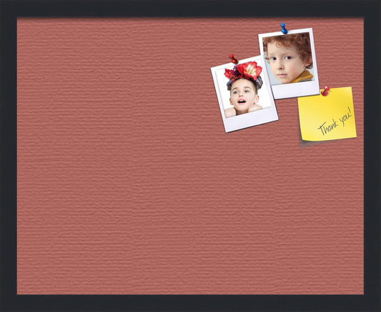 PinPix 20x16 Inch Cork Bulletin Board. This Decorative Framed Pin Board Comes with Crimson Pastel Design and a Satin Black Frame. Ideal for Home Office Decor or Message Board (PinPix-1807)