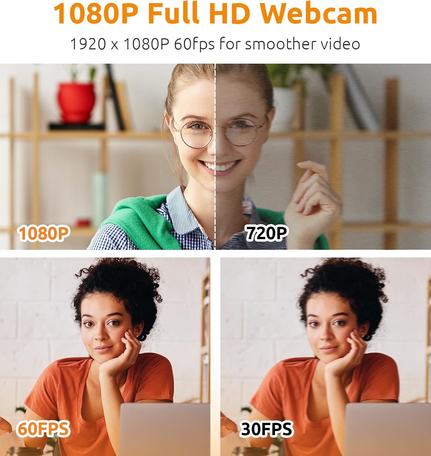 TOUCAN 1080P HD Webcam with Built-in Noise-Cancelling Mic & Privacy Shutter – Wide 90° Angle, Plug & Play USB Video Camera for Video Calls, Streaming, Home Office & Online Classes
