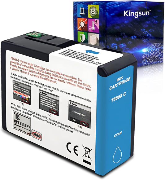 T850 Ink Cartridge T8502 T850200 Remanufactured Work for SureColor P800 (1-Pack, Cyan)