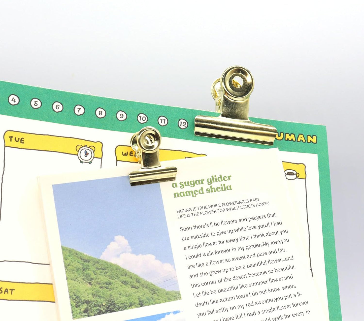 YCVIORING Gold Bulldog Binder Paper Clips, Assorted Sizes Set, Paper Clamps for School, Office and Home Kitchen (53 Pack)