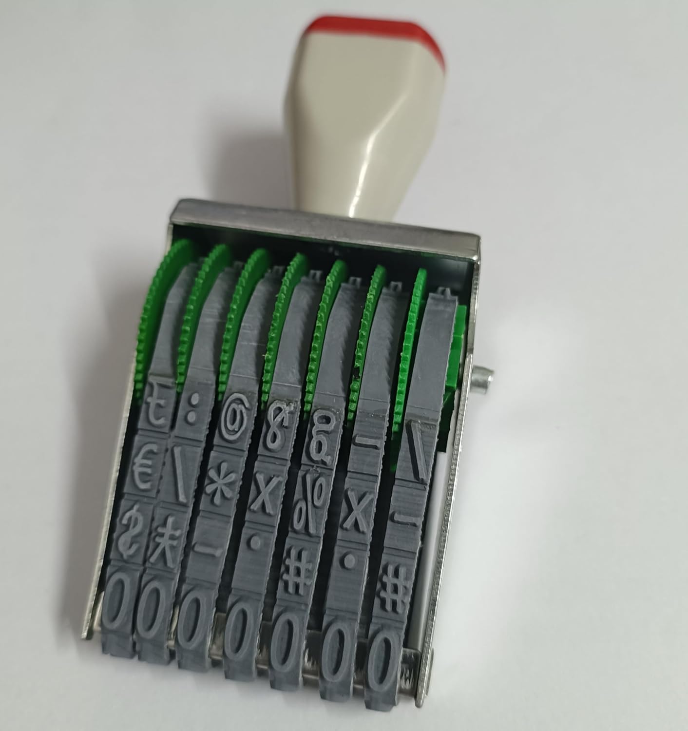 zeng 7 Digits Rubber Number Stamp, Adjustable Number 0-9 and Symbols, Manual DIY Date,Business, Office, 43x7mm Imprint, Ink Not Include