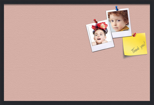 PinPix 36x24 Inch Cork Bulletin Board. This Decorative Framed Pin Board Comes with Pink Pastel Design and a Satin Black Frame. Ideal for Home Office Decor or Message Board (PinPix-1813)