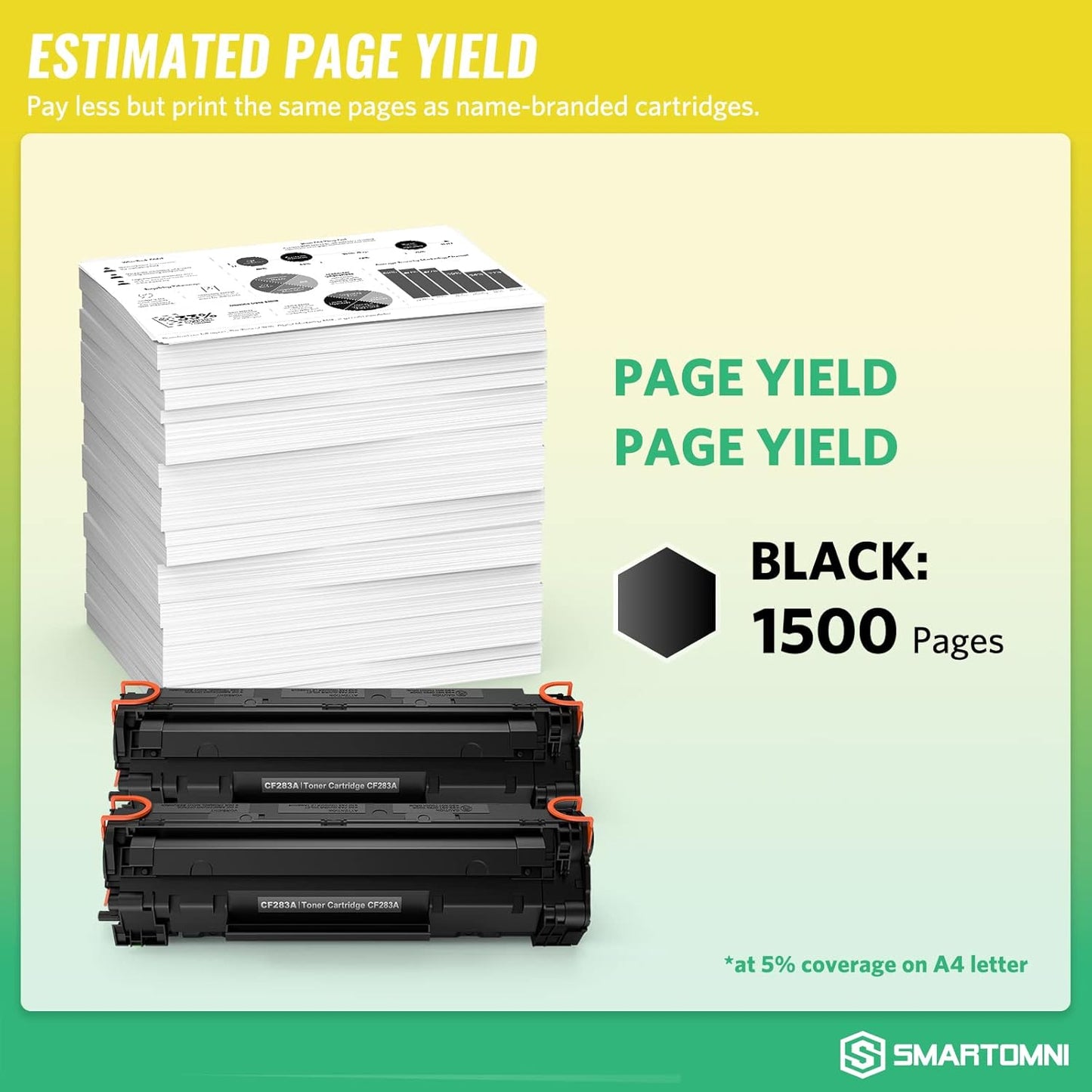 Compatible 83A CF283A Toner Cartridge Replacement for HP 83A CF283A use for HP Laserjet pro MFP M127fw M127fn M125nw M201dw M201n M225dn M225dw M125a Printer 1500 Pages Black 2 Packs