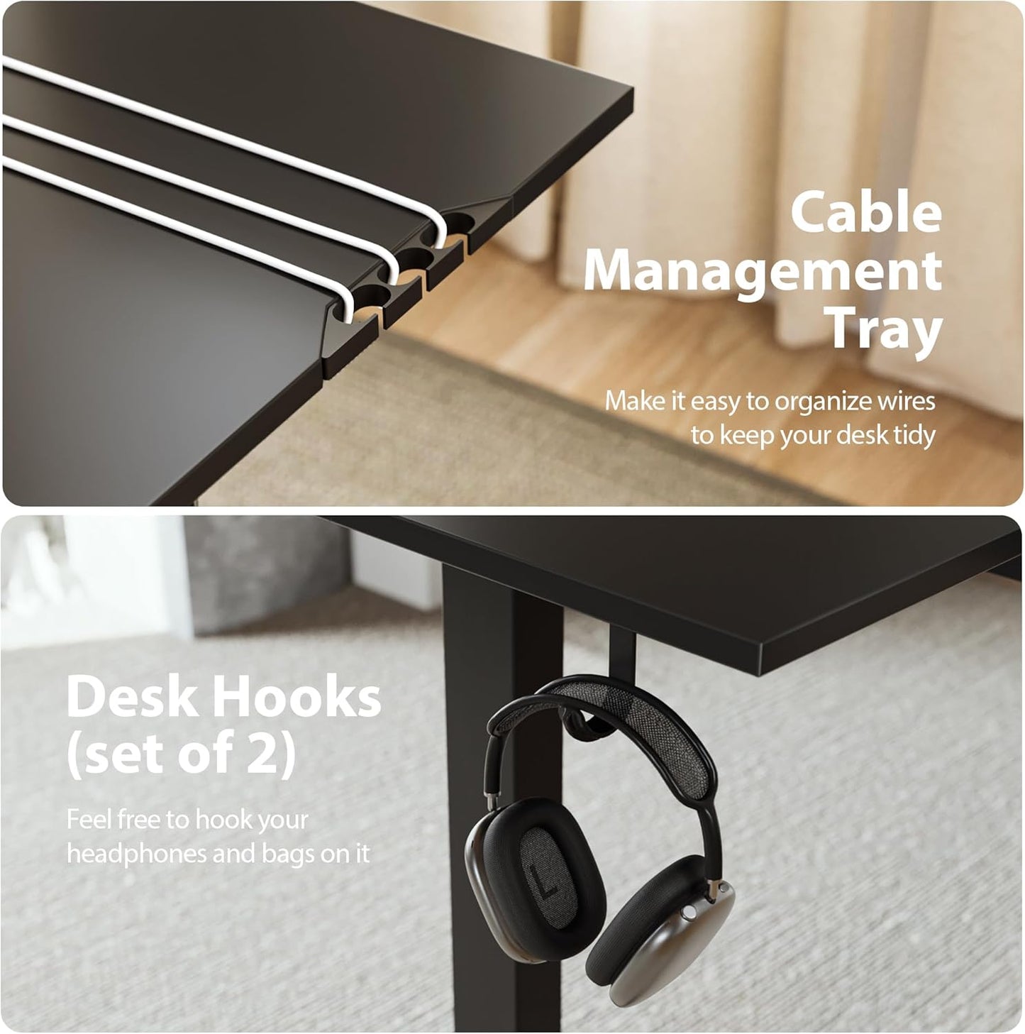 Agilestic L-Shaped Standing Desk Adjustable Height, Electric Corner Standing Desk, Sit Stand Up Desk, 75x61 inch Sit Stand Computer Table, Black