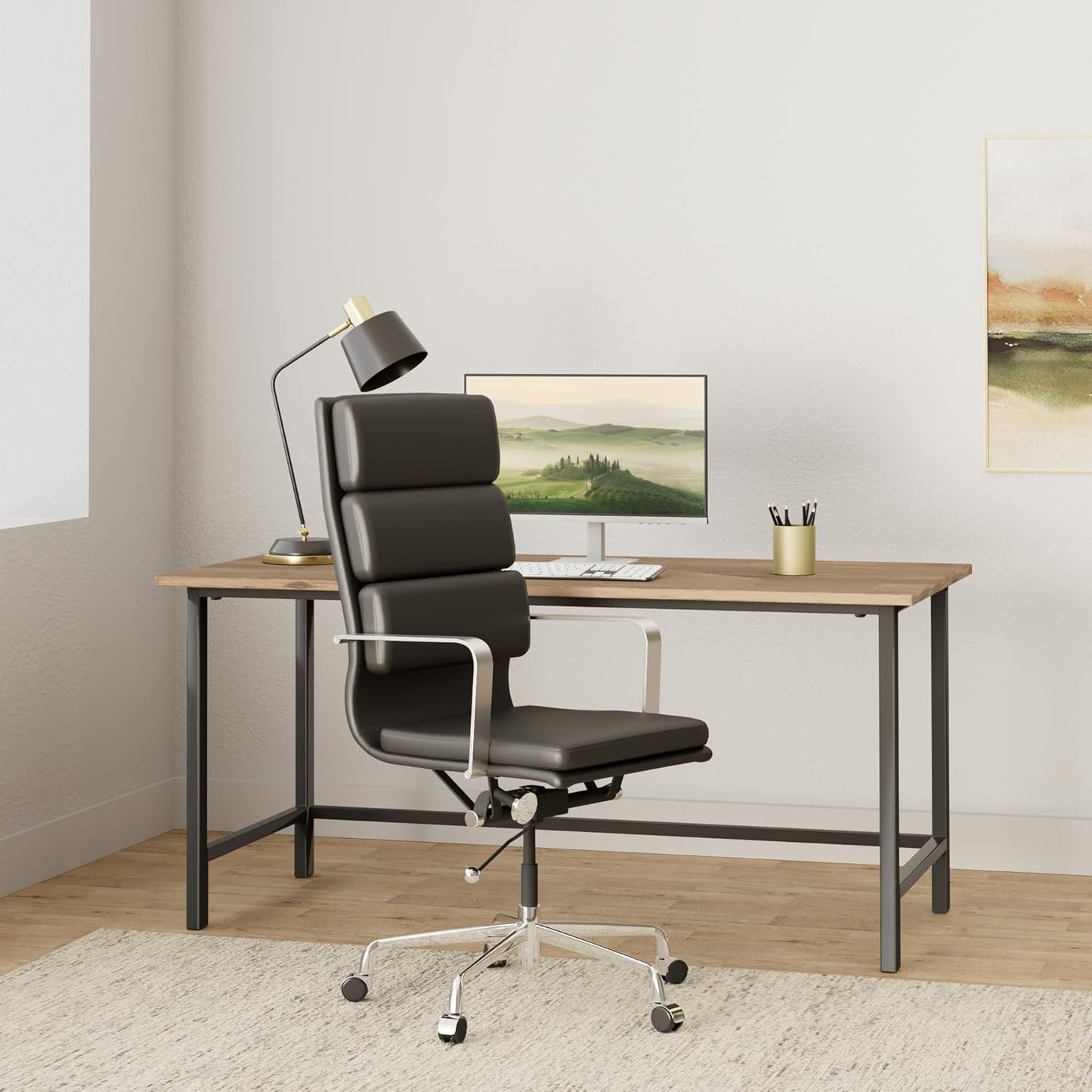 Laura Davidson Furniture SOHO II Tall Back Padded Management Chair (Black)