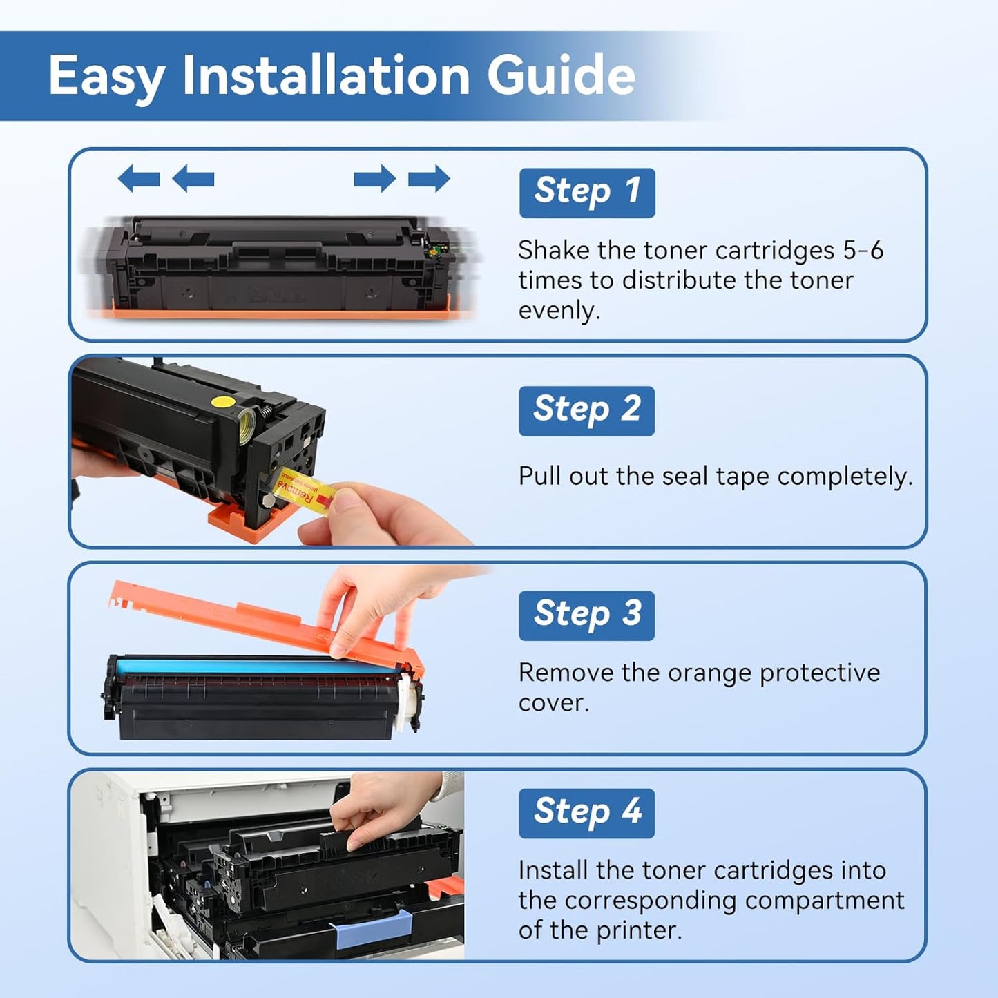 MYTONER 206X Toner Cartridges 4 Pack High Yield (with Chip) Compatible Replacement for HP 206A 206X for Color Pro MFP M283fdw M283cdw M282nw Pro M255dw M255nw M283 M255 M282 Printer W2110X W2110A