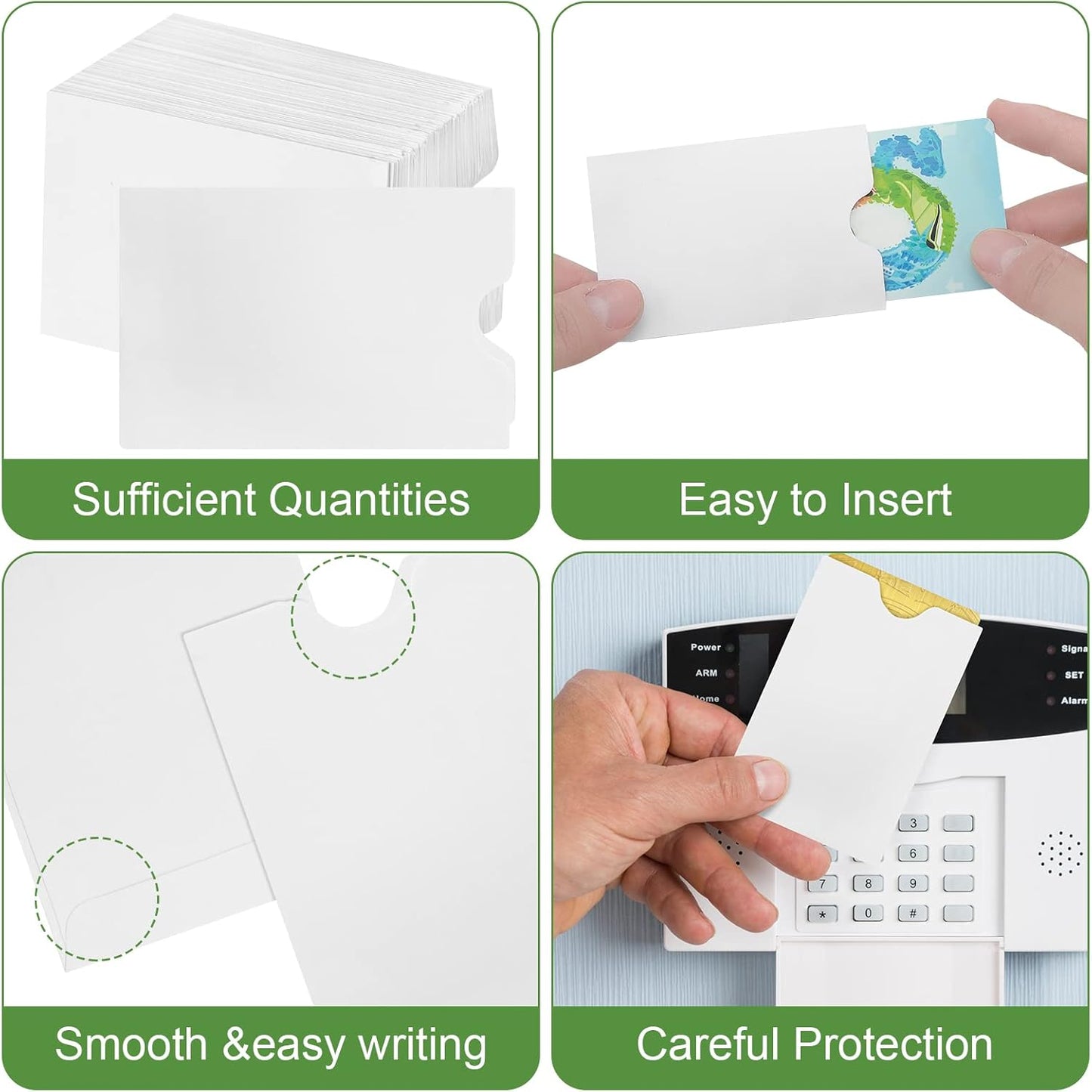 Thenshop 2000 Pieces Credit Card Sleeves Hotel Key Holder Blank Gift Envelopes Writable Printable Gift Card Sleeves White Key Sleeve Protector for Business, 2.4 x 3.5 Inch(White)