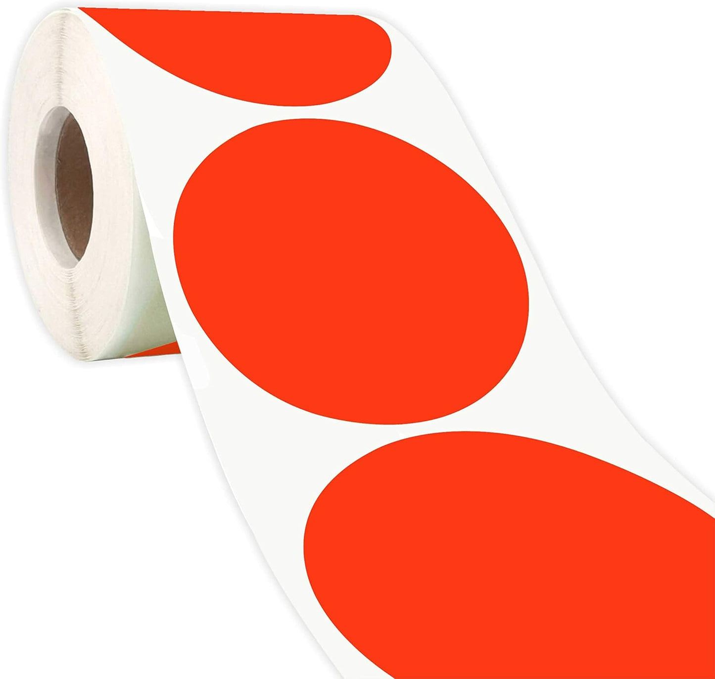 PARLAIM 3 Inch Round Permanent Adhesive Color-Code Dot Stickers,500 per Roll dots Label Dispenser Box,Orange Inventory Circle Stickers