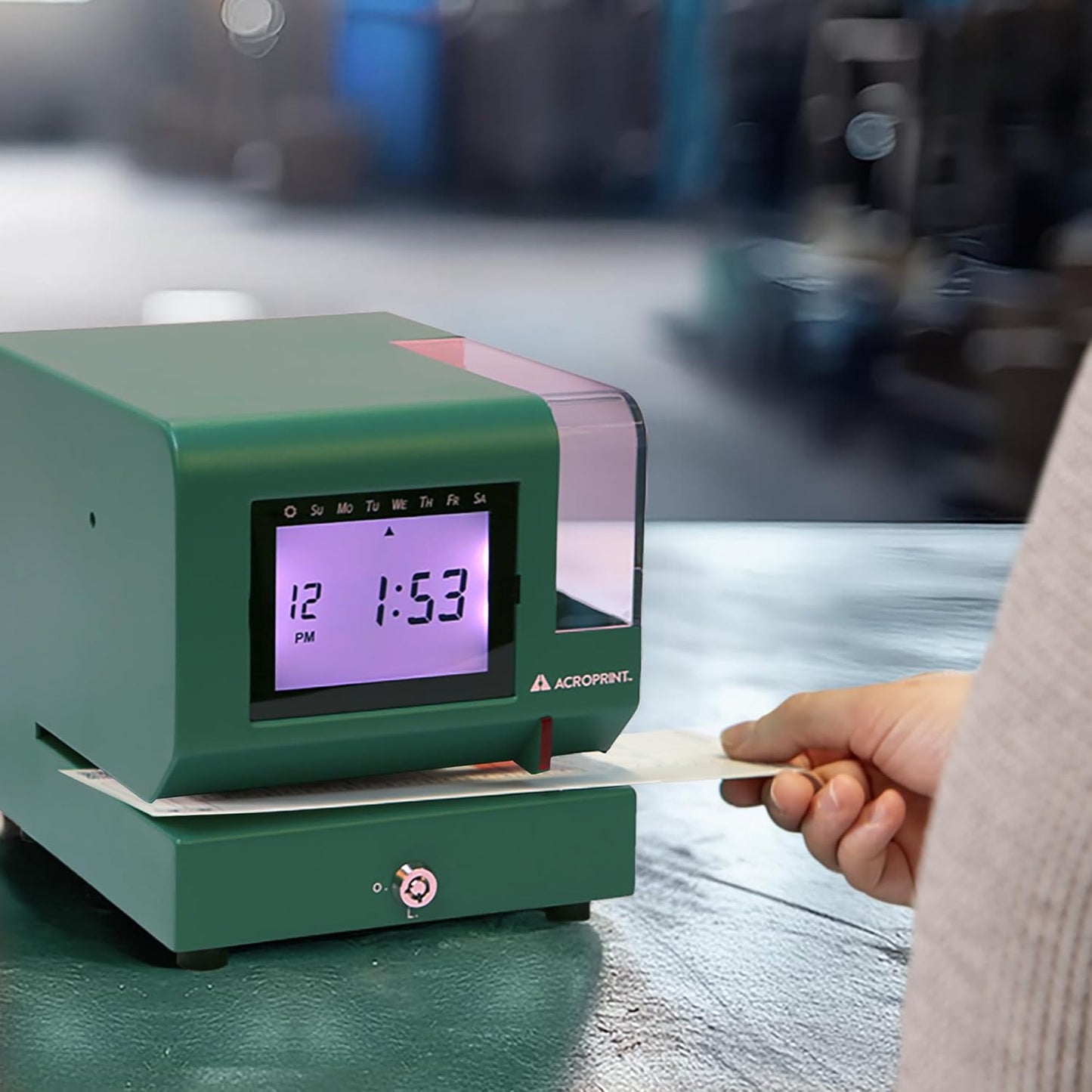 Acroprint M150MC4 Heavy-Duty Digital Time Recorder, Steel Construction, Backlit LCD