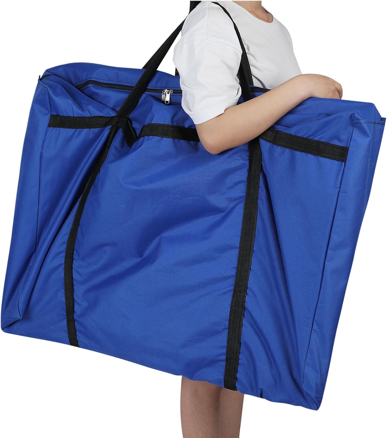 Paterr Trifold Poster Board with Storage Bag, Hook and Loop Fabric, Foldable 3 Panel Presentation Board for Science Fair and Exhibitions (Black,54 x 30 Inch)