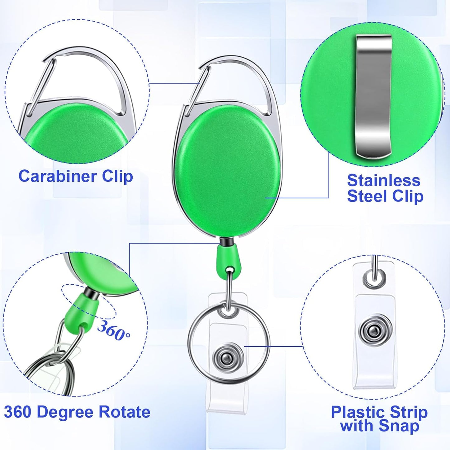 Yaomiao 120 Pack Retractable Badge Holder Reel with Clips Heavy Duty ID Card Holder Reels Bulk with Key Ring for Office Worker Doctor Nurse Employee School Students (Mixed Colors)