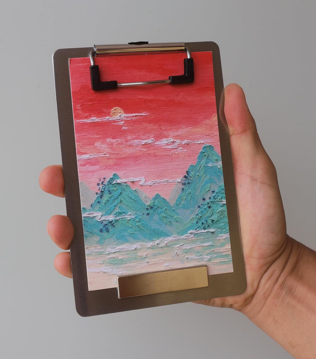 Stainless Steel Magnetic Clipboard with Pen - Multiple Sizes, Magnetic Design, Essential for Office and Home (4.3 x 6.5 Inches)