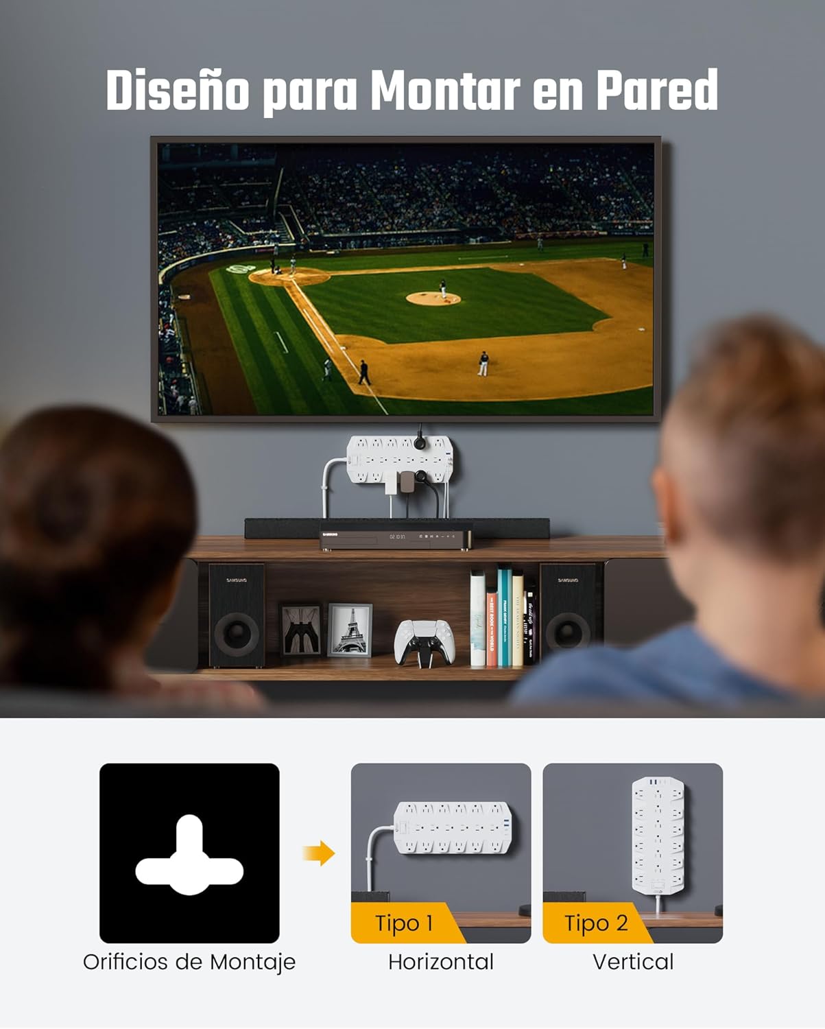 Power Strip Surge Protector, SUPERDANNY 18 Outlets with 2 USB C + 2 USB A Ports, 1875W/15A, 2100J, 6.5FT Flat Plug Heavy Duty Extension Cord with Multiple Outlets for Home, Office, Dorm, White