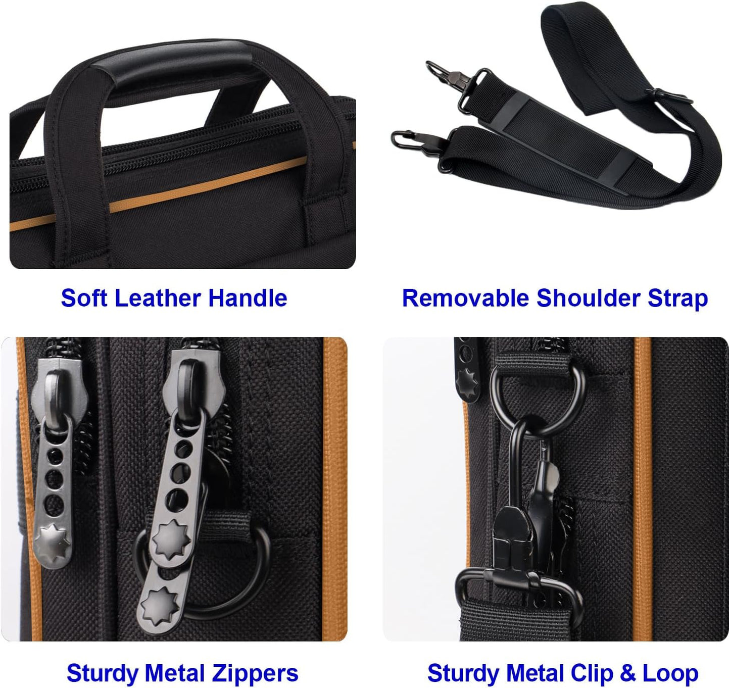 Taygeer Laptop Briefcase, 15.6 Inch Laptop Bag for Men Women, Water Resistant Crossbody Messenger Shoulder Bag for Business, Professional Premium Office Briefcase for Notebook/Computer, Black Brown