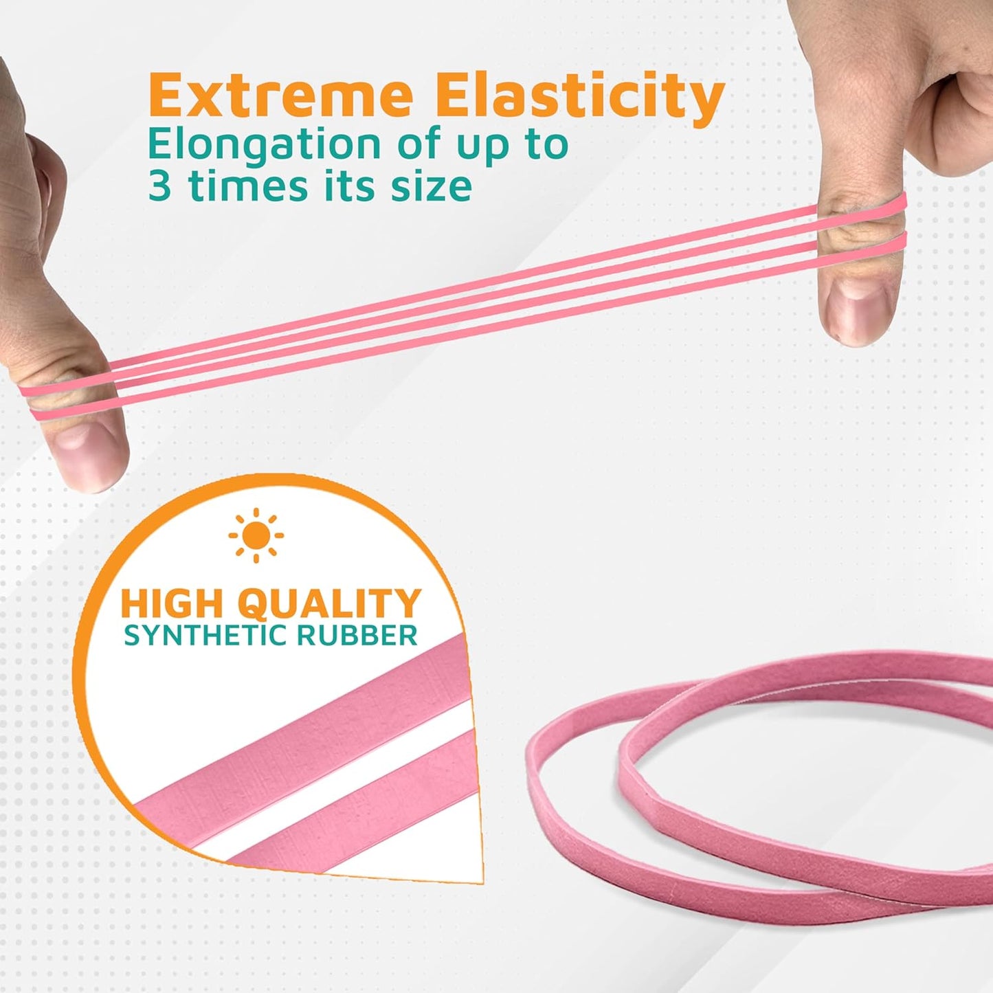 PlasticMill Pink Rubber Bands Size 33 (3 1/2" x 1/8") - #33 Colored Rubber Bands Office Supplies - Strong, Elastic Bands for Crafts, Balloon Garland, Cash, File Folders (100-Pack)