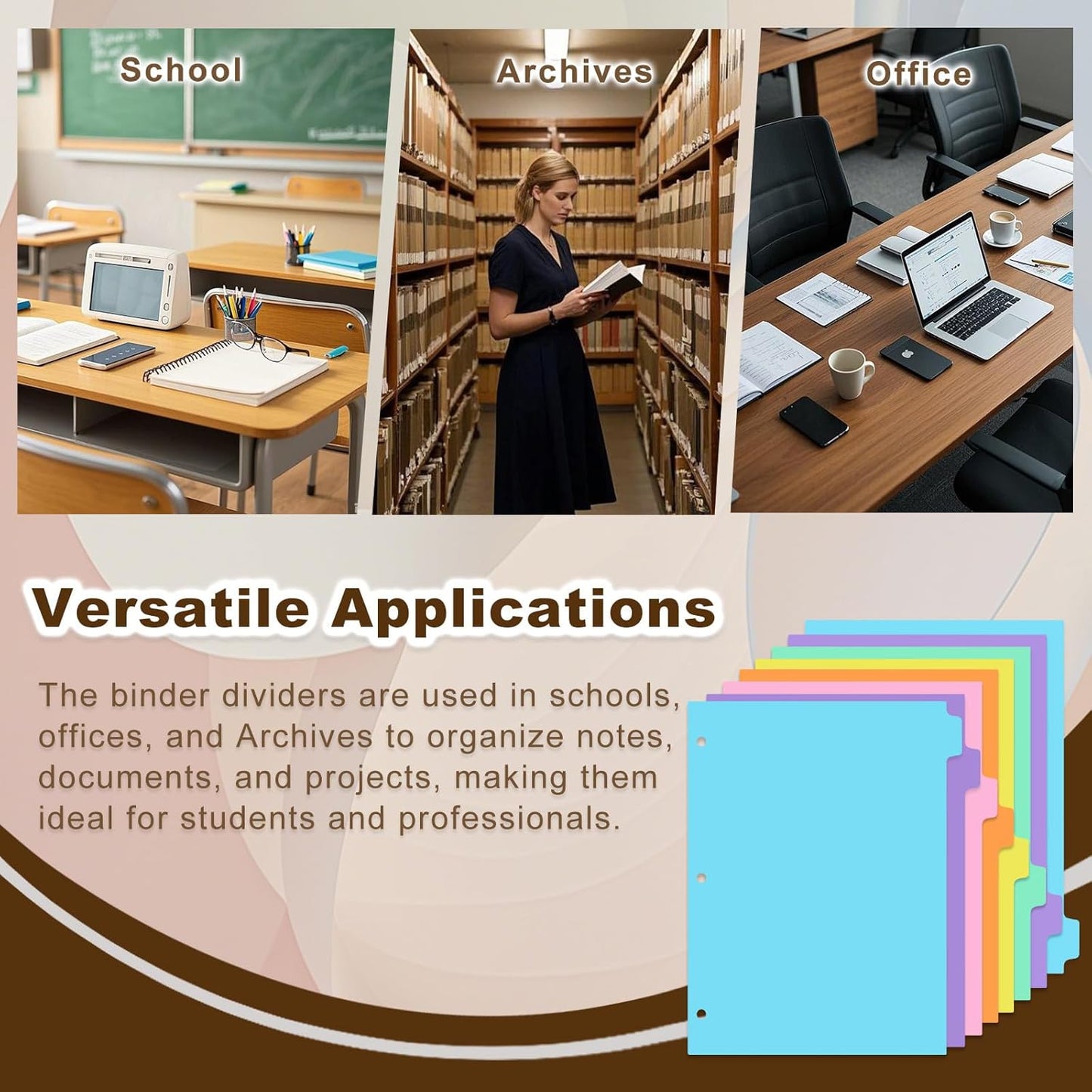 8-tabs 2 Set Binder Dividers with Tabs,Fit 8.5" X 11" Letter Size Plastic Index with Label,Color Dividers for 3 Ring Binder (Total 16 Pcs)