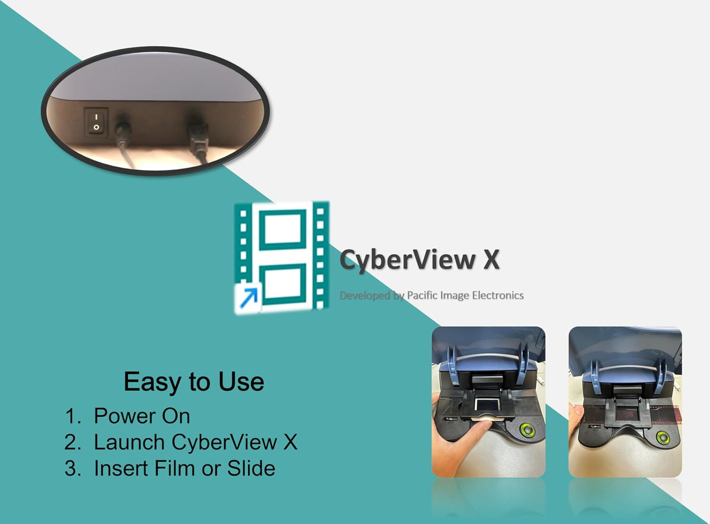 Pacific Image PrimeFilm 7250 Plus Film Scanner 35mm or 135 Film Slide and Negative Scanners, 7,200 dpi 48-bit True Color 3.9 Dynamic Range Mac/Pc, Support Mac and Windows