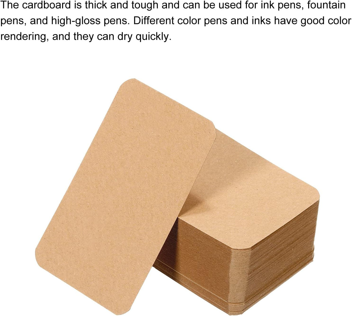 PATIKIL 3.5" x 2" Blank Paper Business Cards, 100 Pack Small Index Flash Cards Words Message Note Card Mini Paper Tags for DIY Gift Craft Scrapbooking, Brown