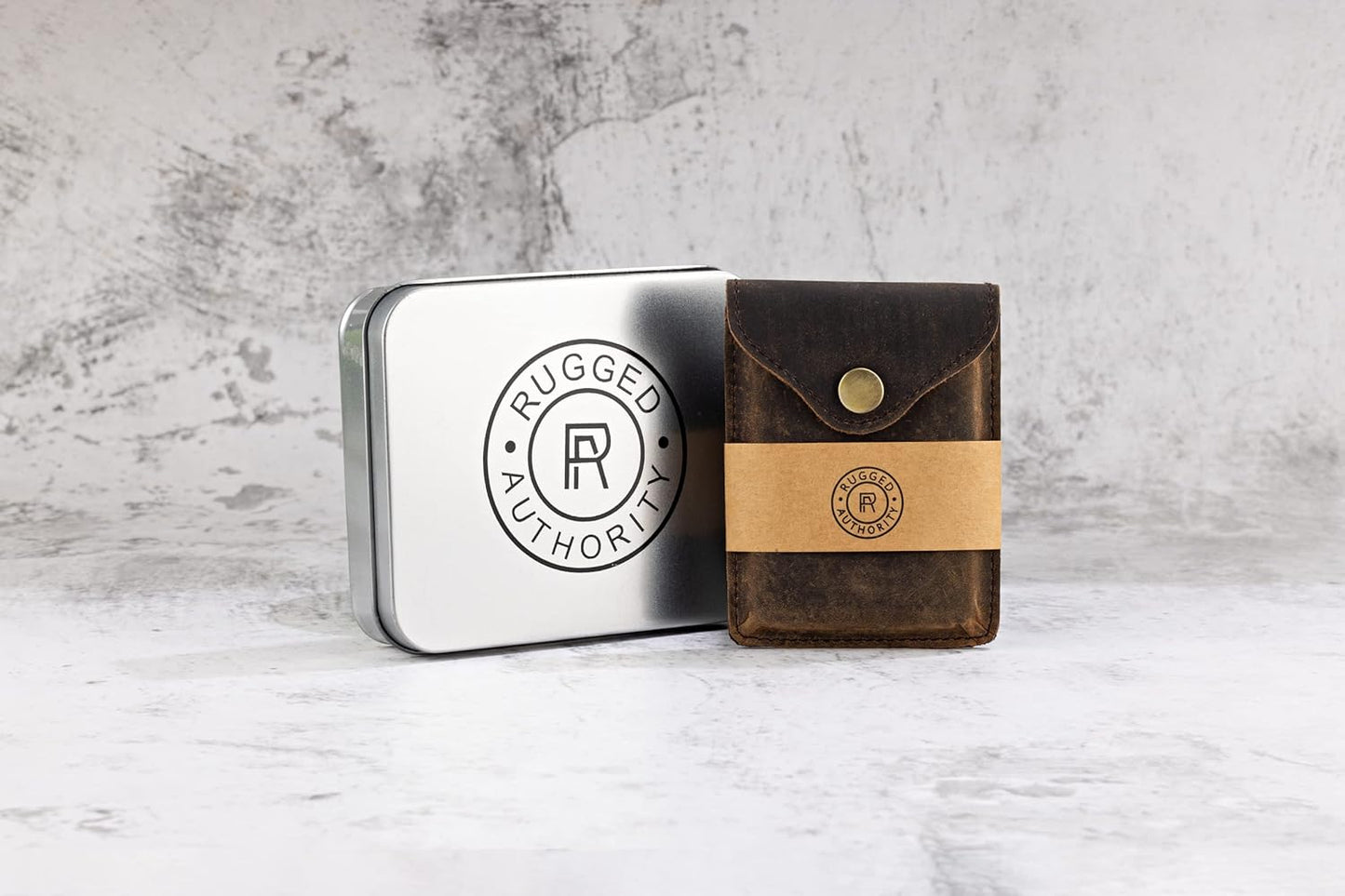 Brown Leather Card Holder with RFID Protection. Distressed leather Business Card Holder or Credit Card Wallet for Men or Women for your pocket or purse