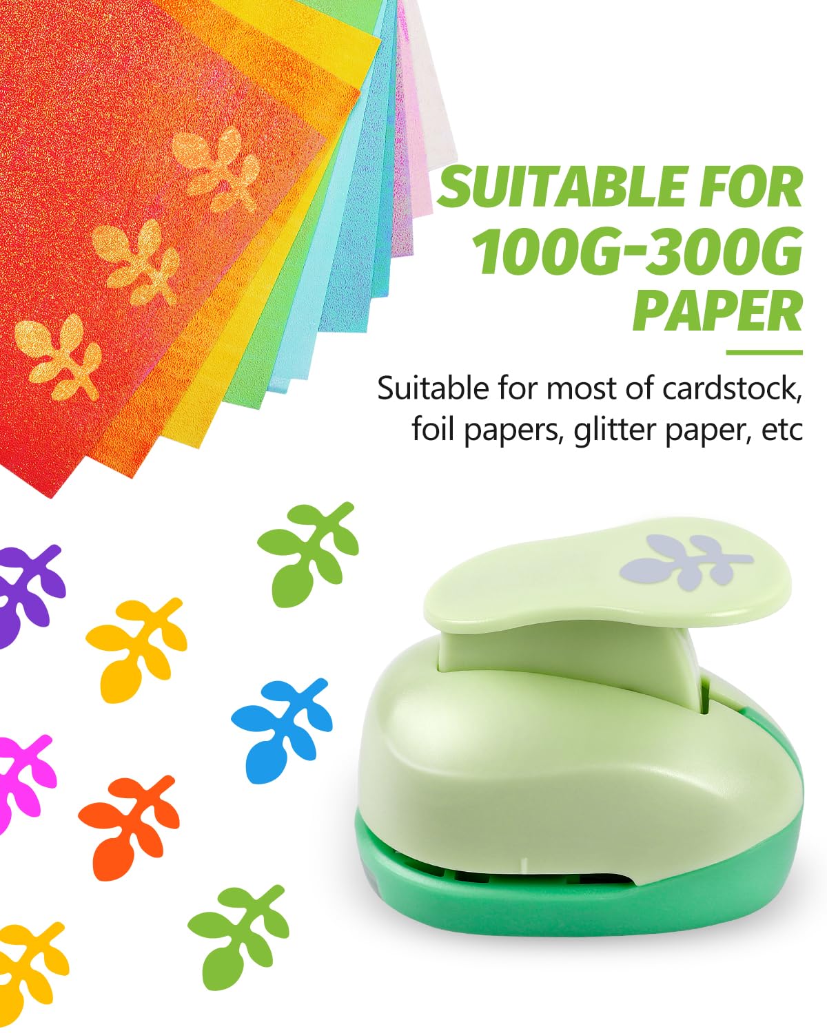 UCEC Cherry Leaf Punch 1 Inch, Hole Punch Shapes Lever Action Craft Paper Punches for Crafting Scrapbooking, Thanksgiving Day, Autumn and DIY