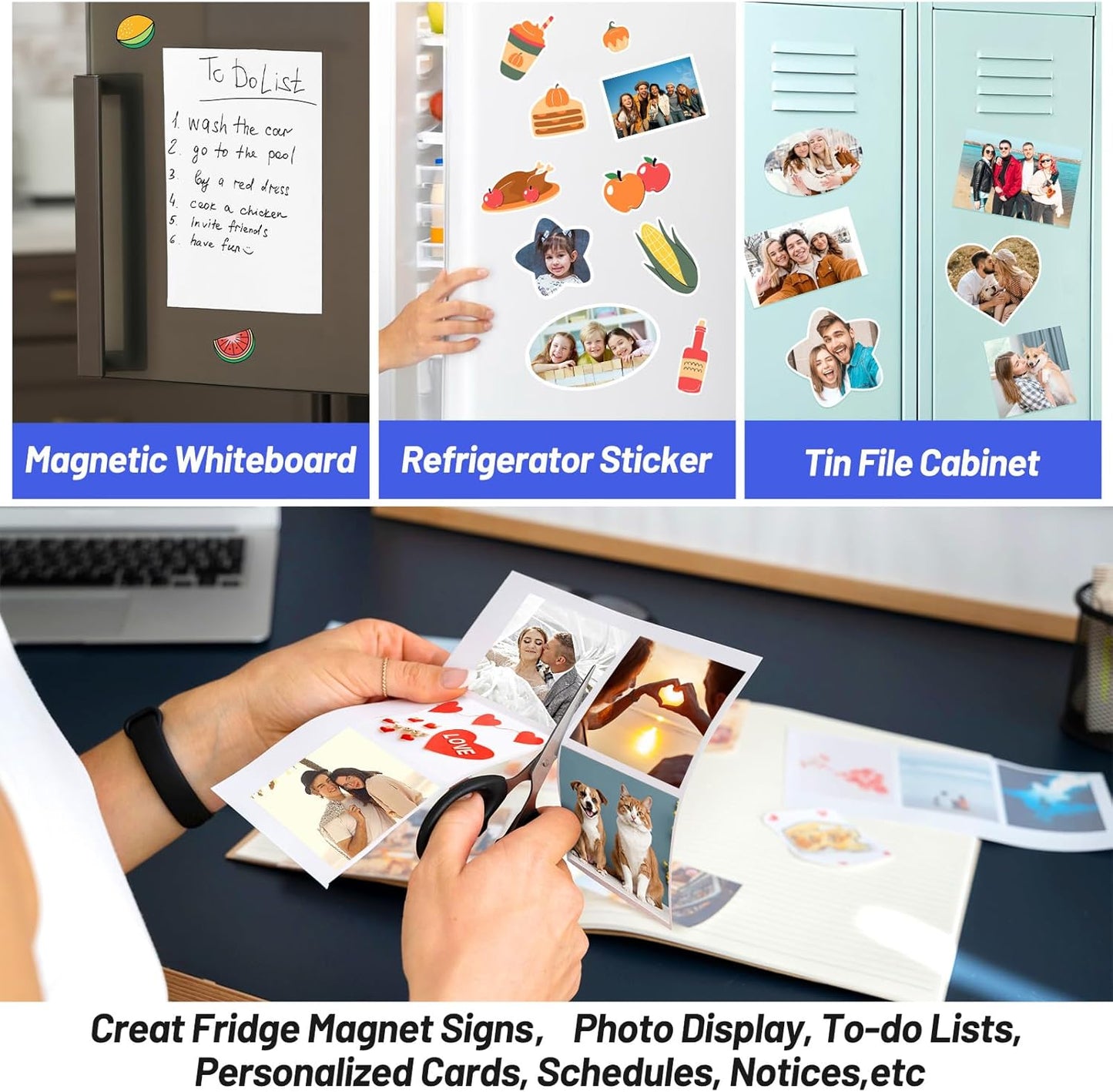 TECKWRAP Printable Magnetic Sheets for Inkjet Printer - 8.26" x 11.69" A4 Size 10 Sheets/Pack - Matte Printable Magnetic Paper for DIY Crafts, Easy to Cut, Non Adhesive for Photo Fridge Magnets