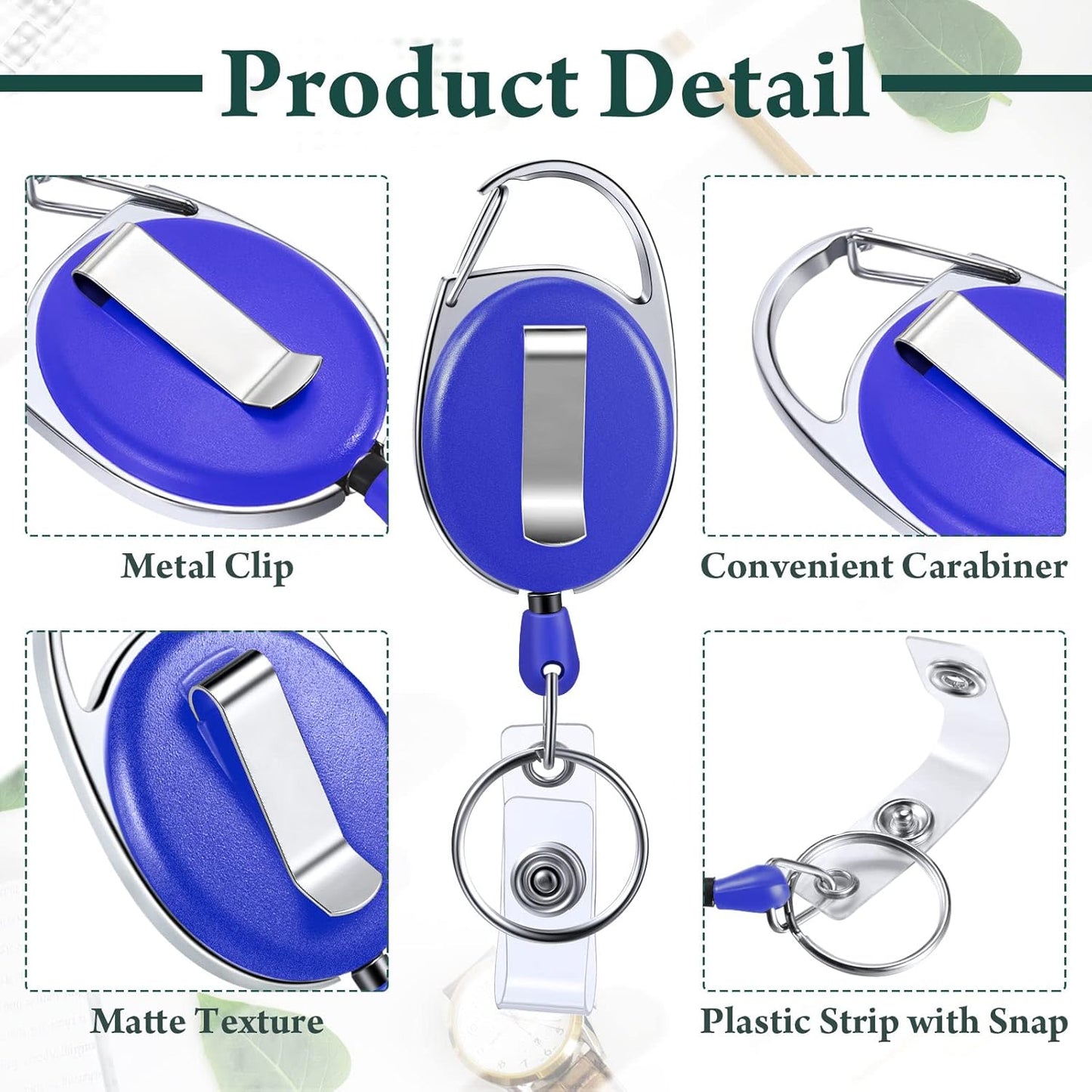 Honoson 50 Pcs Heavy Duty Retractable Badge Reels Batch ID Badge Holder Retractable Clip Bulk Key Holder with Ring for Office Worker Employee, Doctor Nurse Gifts (Bright Color)