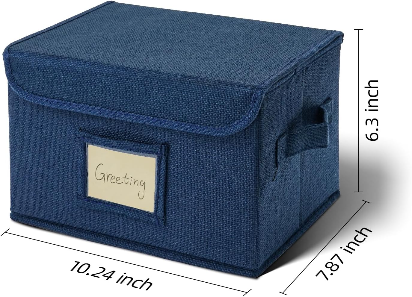 Vienrose Greeting Card Organizer Storage Box with 20 Removable Dividers, 84 Self-stick Labels, Perfect for Photos, Envelopes, Scrapbooking, Paper, Stickers Holder 1 Pack Navy