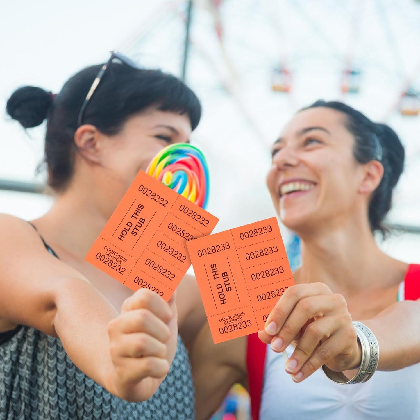 Kosiz 504 Sheets 5 Bid Raffle Ticket with Different Numbers Per Sheet Chinese Auction Tickets for Events Church Basket Auction Silent (Orange)