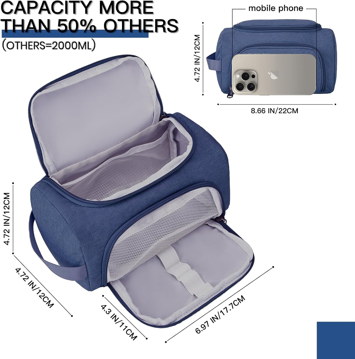 Large Pencil Pouch,Pencil Case Aesthetic,Zipper Pencil Box For Girls Back To School Supplies Emergency Bag Makeup Bag (DeepBlue)